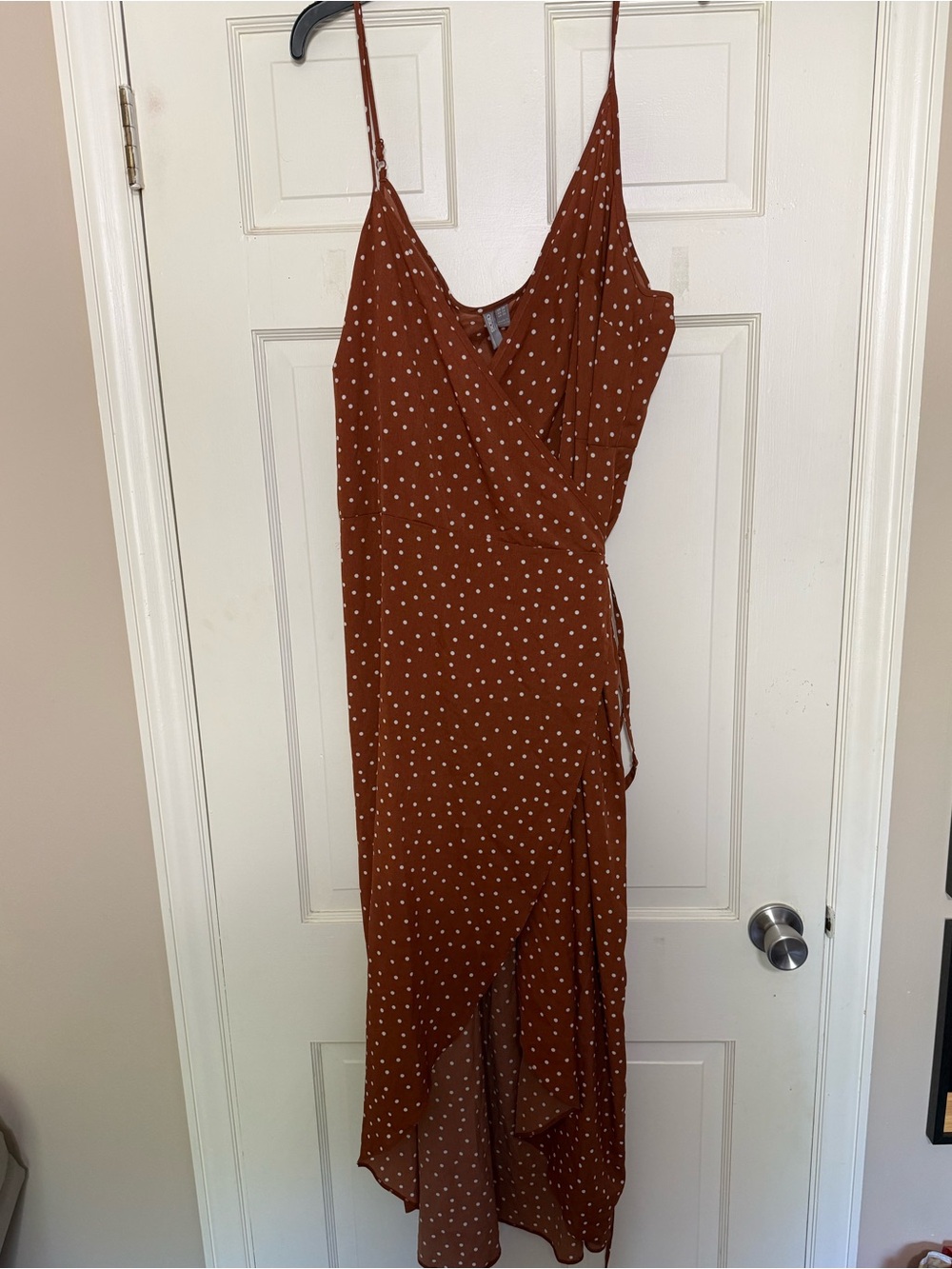 ASOS Orange & White Polka Dot Wrap Dress - 22